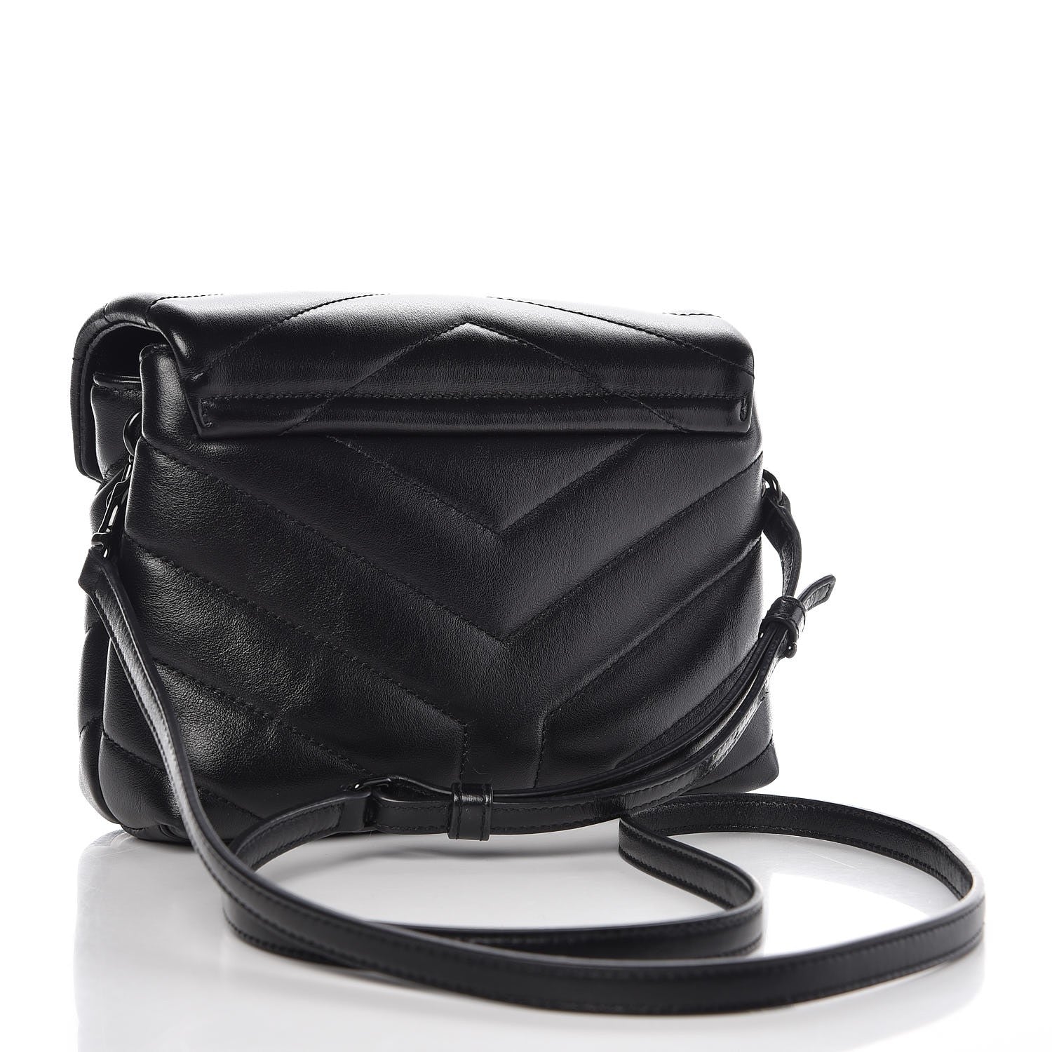 Saint Laurent Calfskin Y Quilted Monogram Toy Loulou Crossbody Bag Black 3 of 7