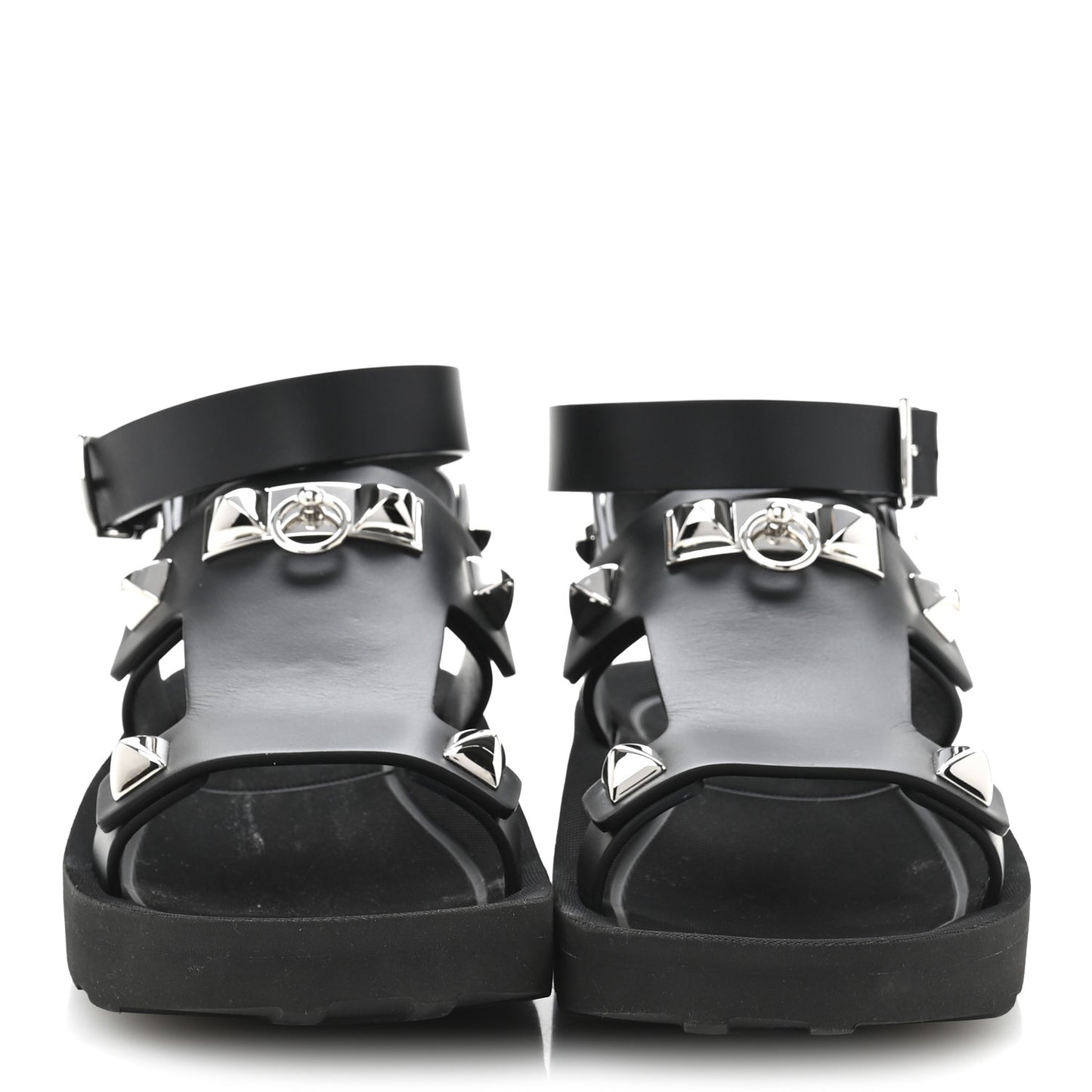 Calfskin Medor Studded Womens Intuition Sandals 38 Black