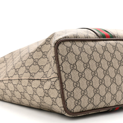 Gucci GG Supreme Monogram Web Neo Vintage Tote Beige New Acero Crop 9 of 10