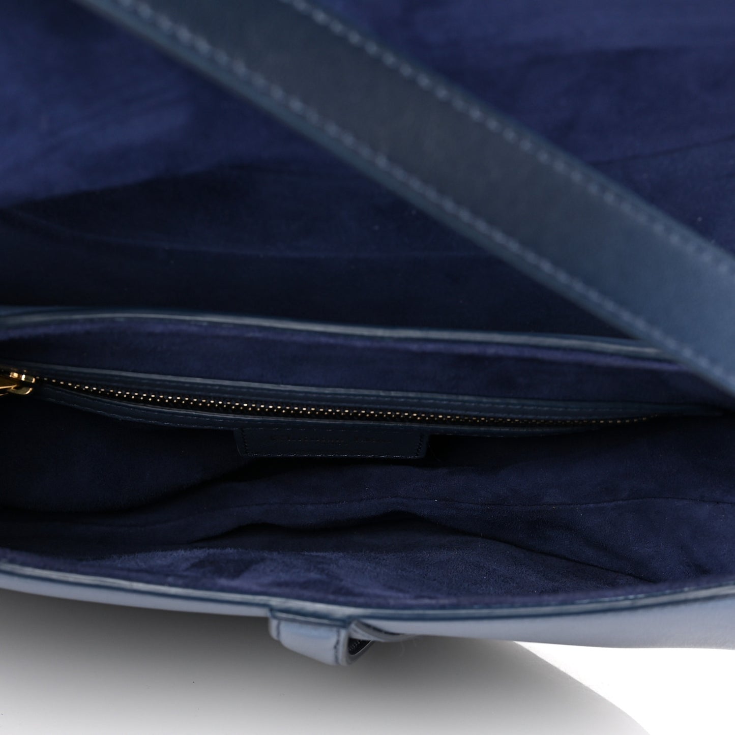 Calfskin Gradient Saddle Bag Indigo Blue