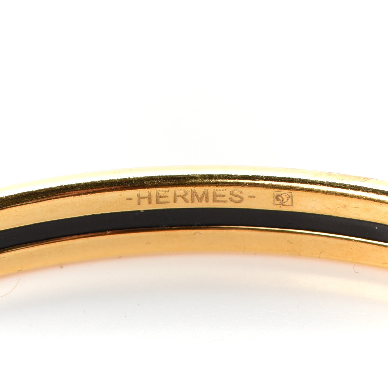Hermes Enamel Printed Extra Narrow Plain Bracelet 70 Orange 5 of 5