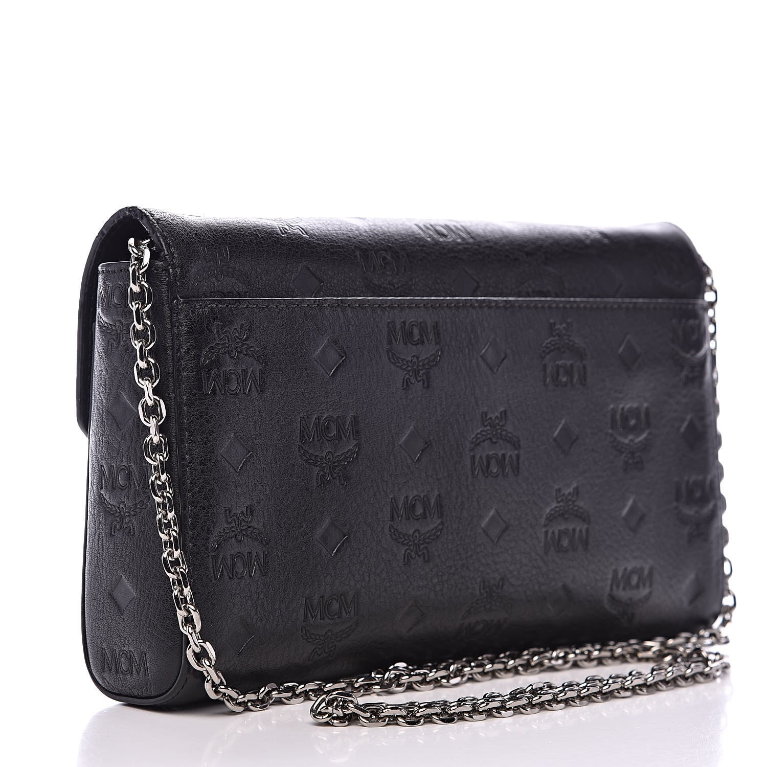 MCM Calfskin Ottomar Monogram Medium Millie Crossbody Bag Black 3 of 9