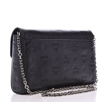 MCM Calfskin Ottomar Monogram Medium Millie Crossbody Bag Black 3 of 9