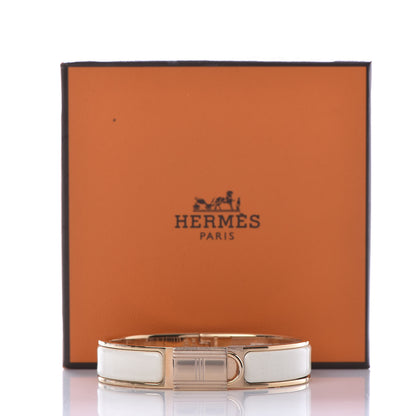 Hermes Enamel Narrow Clic Cadenas Bracelet PM Craie 7 of 7