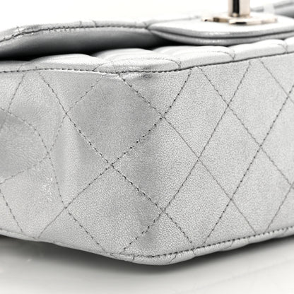 Chanel Metallic Lambskin Quilted Mini Rectangular Flap Silver 9 of 11
