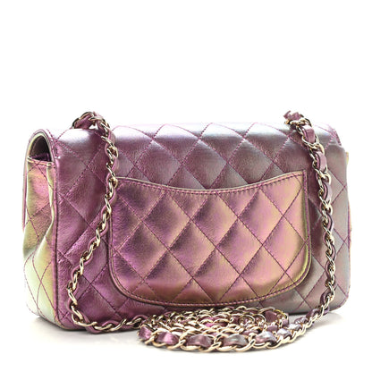 Chanel Iridescent Lambskin Quilted Mini Rectangular Flap Purple 2 of 8