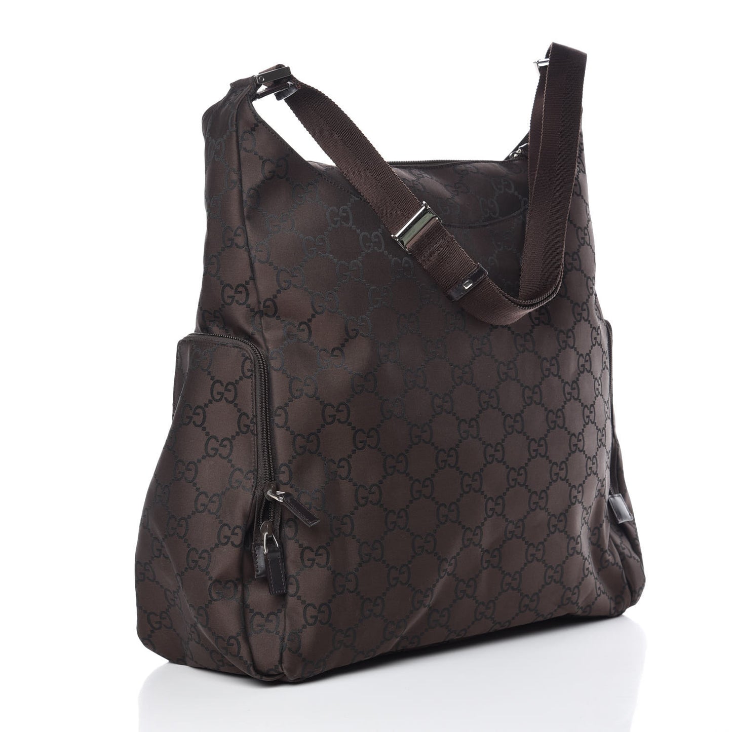 Nylon Monogram Extra Large Satchel Dark Brown