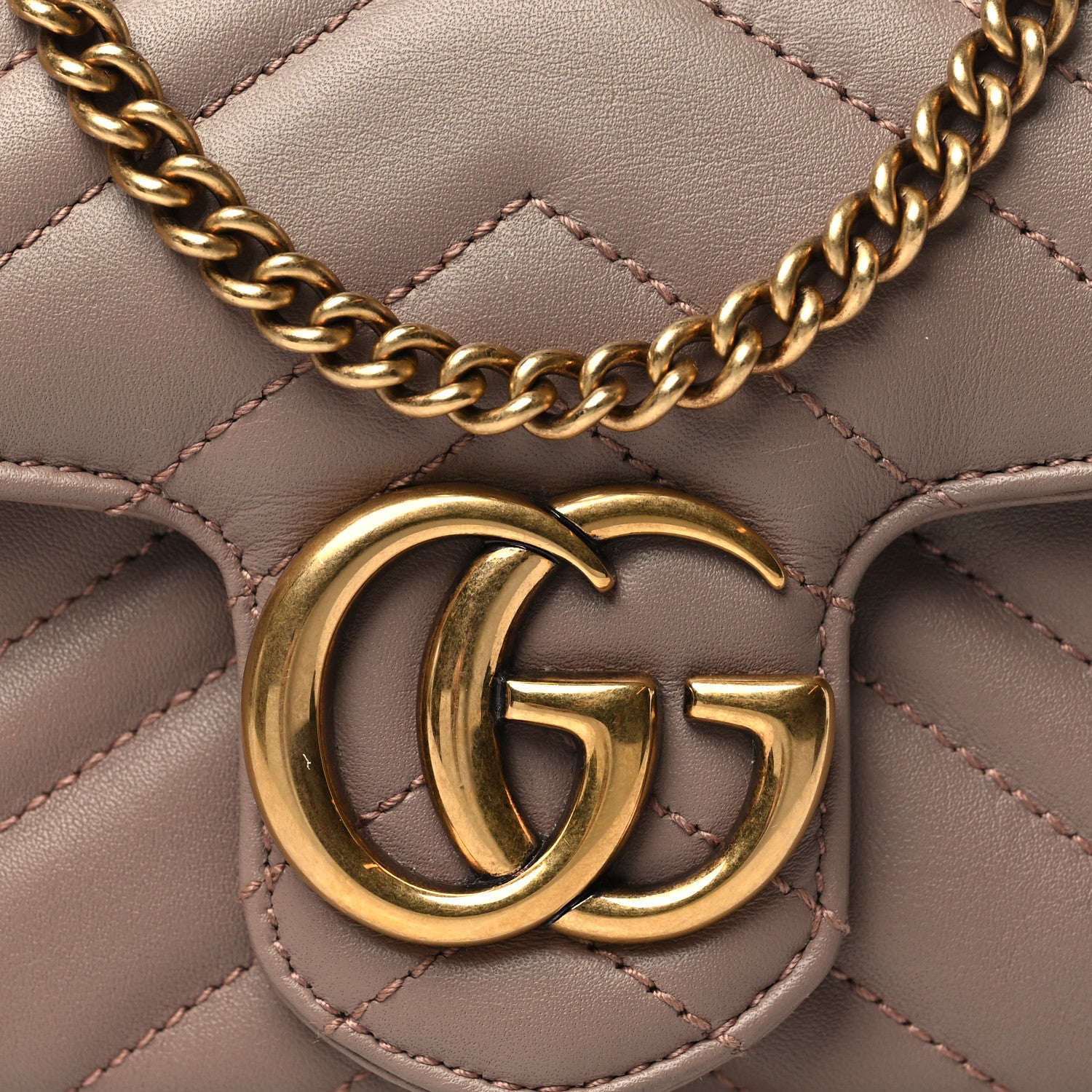 Gucci Calfskin Matelasse Super Mini GG Marmont Shoulder Bag Porcelain Rose 8 of 10