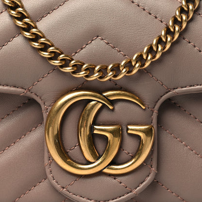 Gucci Calfskin Matelasse Super Mini GG Marmont Shoulder Bag Porcelain Rose 8 of 10