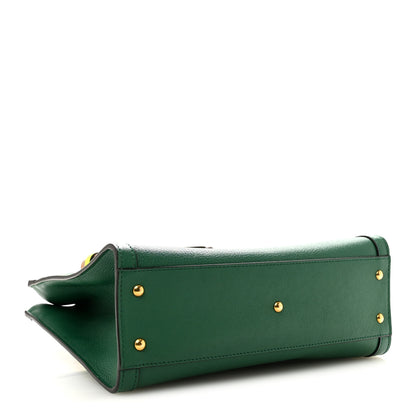 Gucci Wonka Grain Calfskin Small Diana Tote Bag Green Yellow Fluo 4 of 13