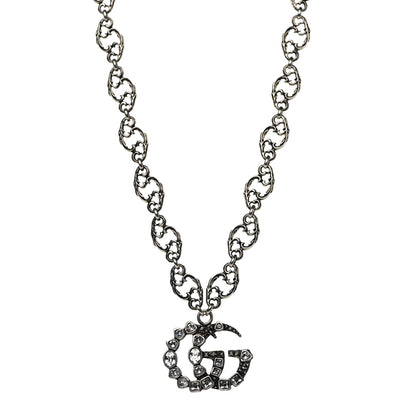 Gucci Crystal Marmont Necklace Aged Silver 1 of 6