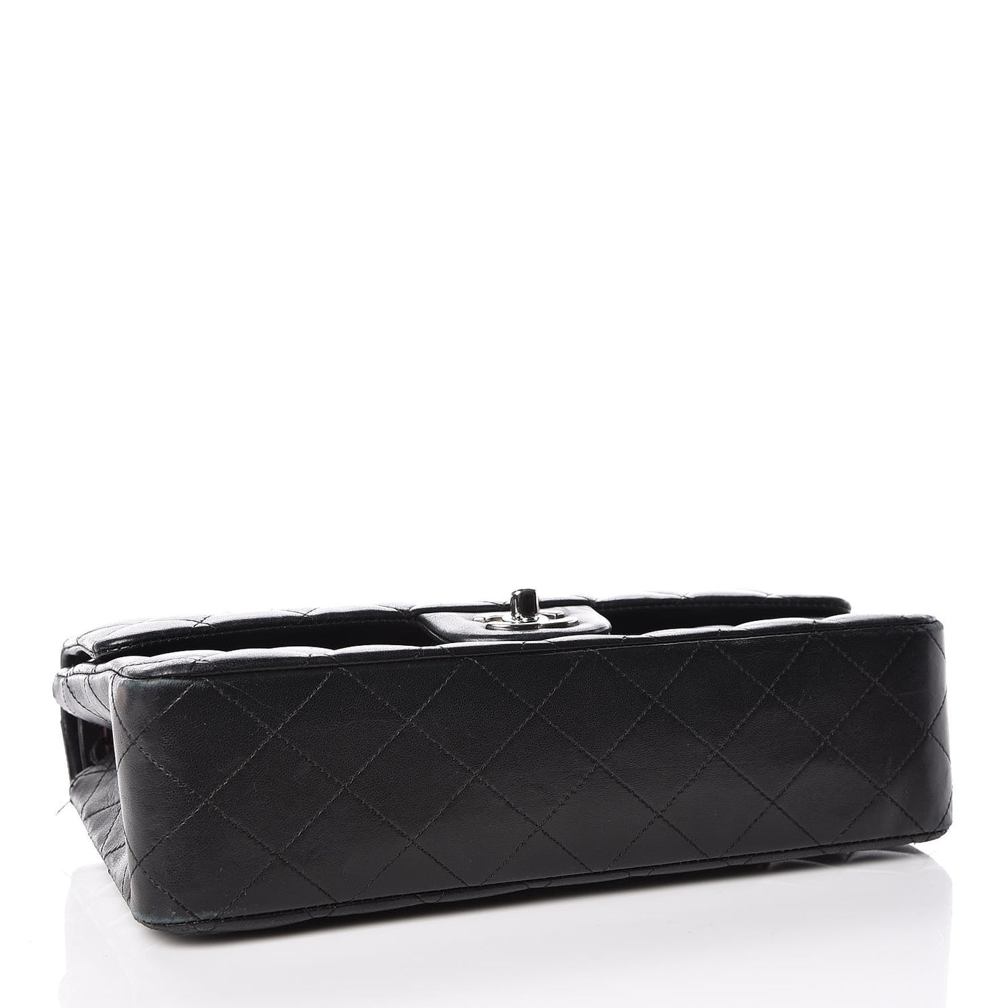 Lambskin Quilted Medium Double Flap Bag Black