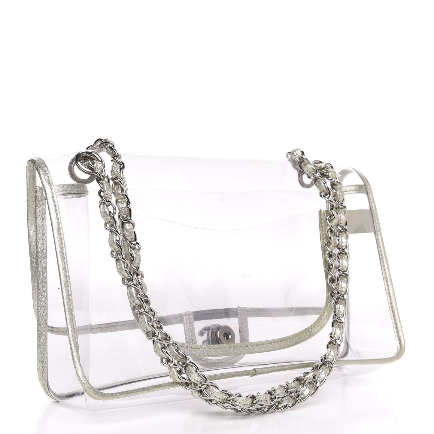 Lambskin Vinyl Large Naked Flap Silver