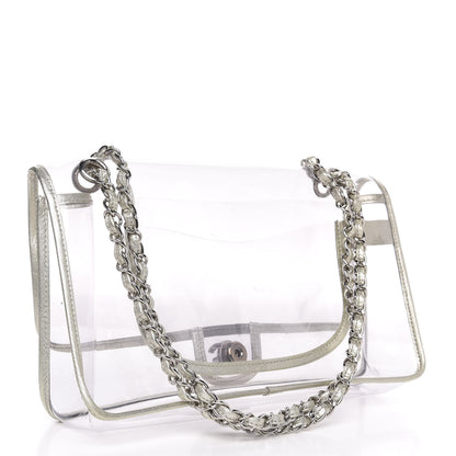 Chanel Lambskin Vinyl Large Naked Flap Silver 3 of 9