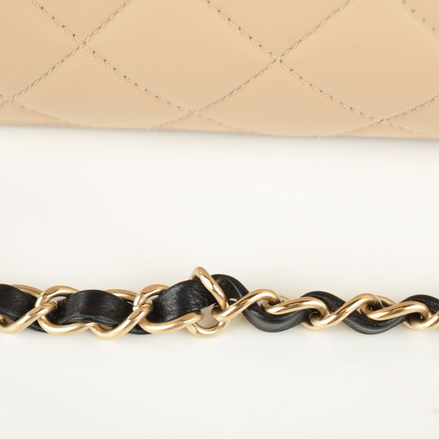 Chanel Lambskin Quilted Graphic Camera Case Beige Black 8 of 8