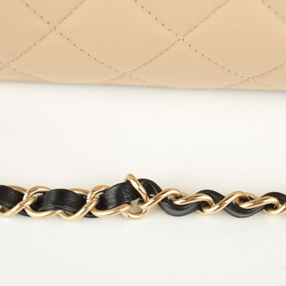 Chanel Lambskin Quilted Graphic Camera Case Beige Black 8 of 8