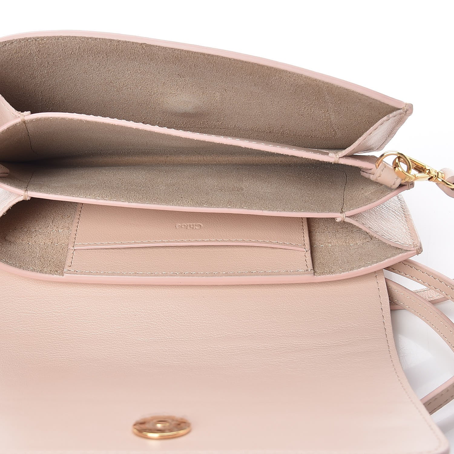 Chloe Smooth Calfskin Drew Bijou Clutch Cement Pink 5 of 13