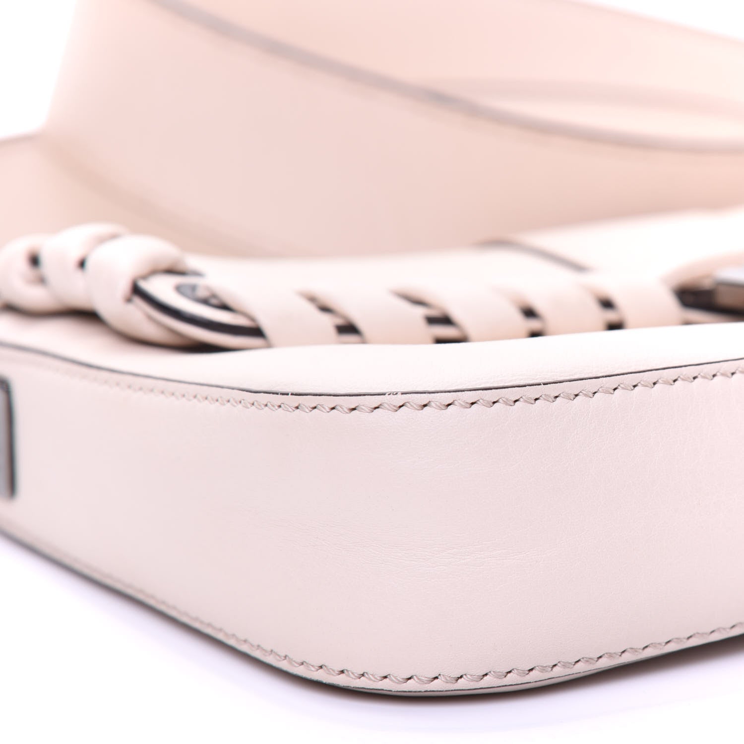 Fendi Vitello Dolce Lace Up Baguette Camelia 7 of 19