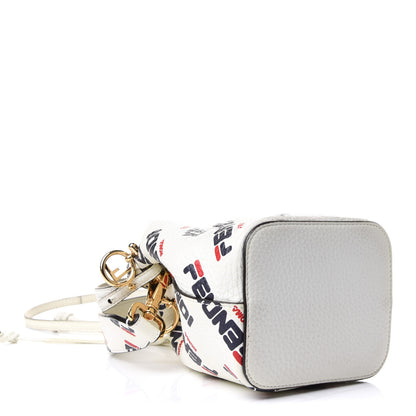 Fendi X FILA Vitello F is Fendi Mania Mini Mon Tresor Bucket Bag White 4 of 15