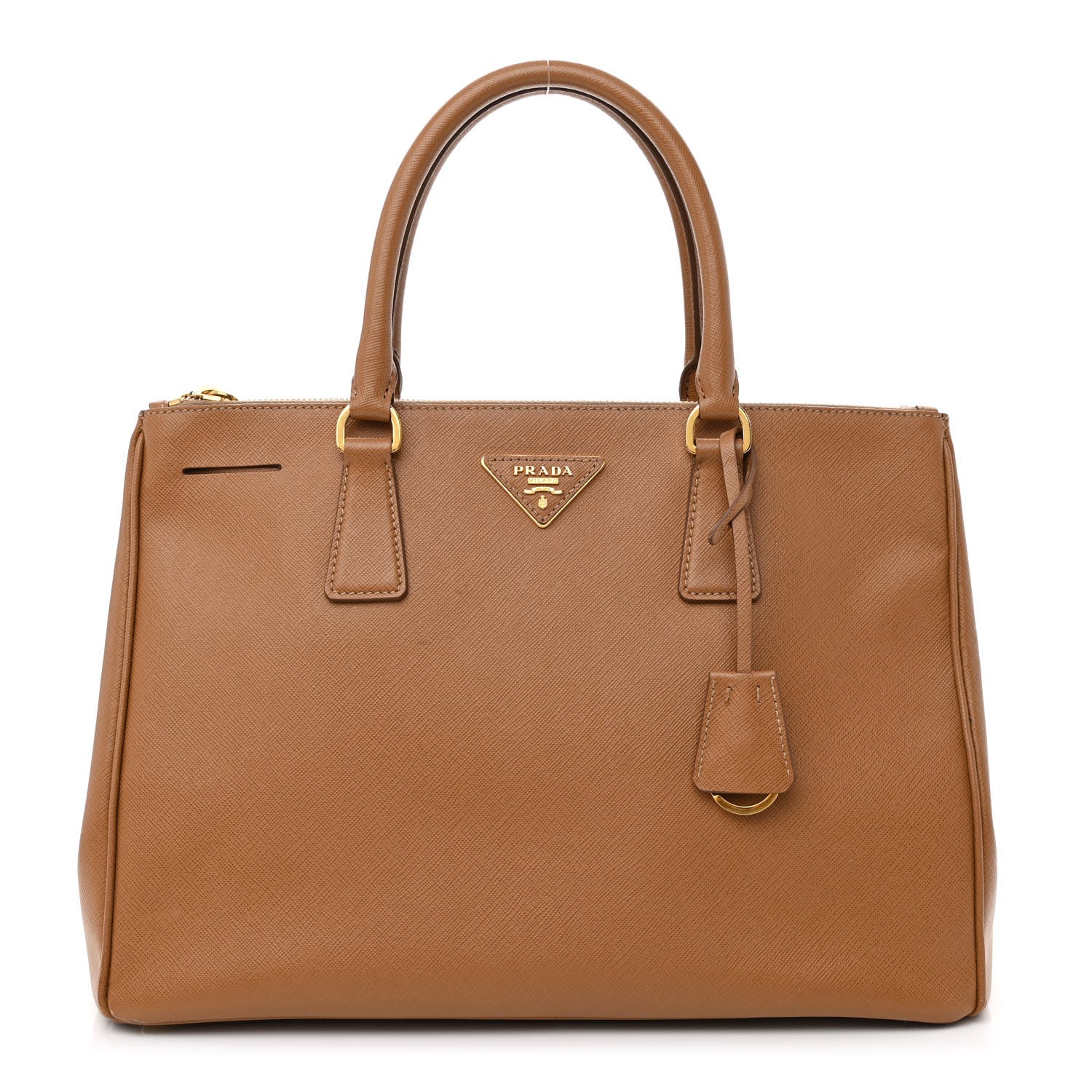 Prada Saffiano Medium Galleria Double Zip Tote Caramel 1 of 13