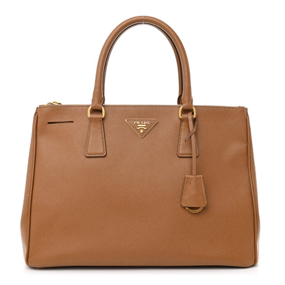 Prada Saffiano Medium Galleria Double Zip Tote Caramel 1 of 13
