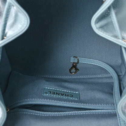 Chanel Caviar Quilted Business Affinity Backpack Light Blue 5 of 9