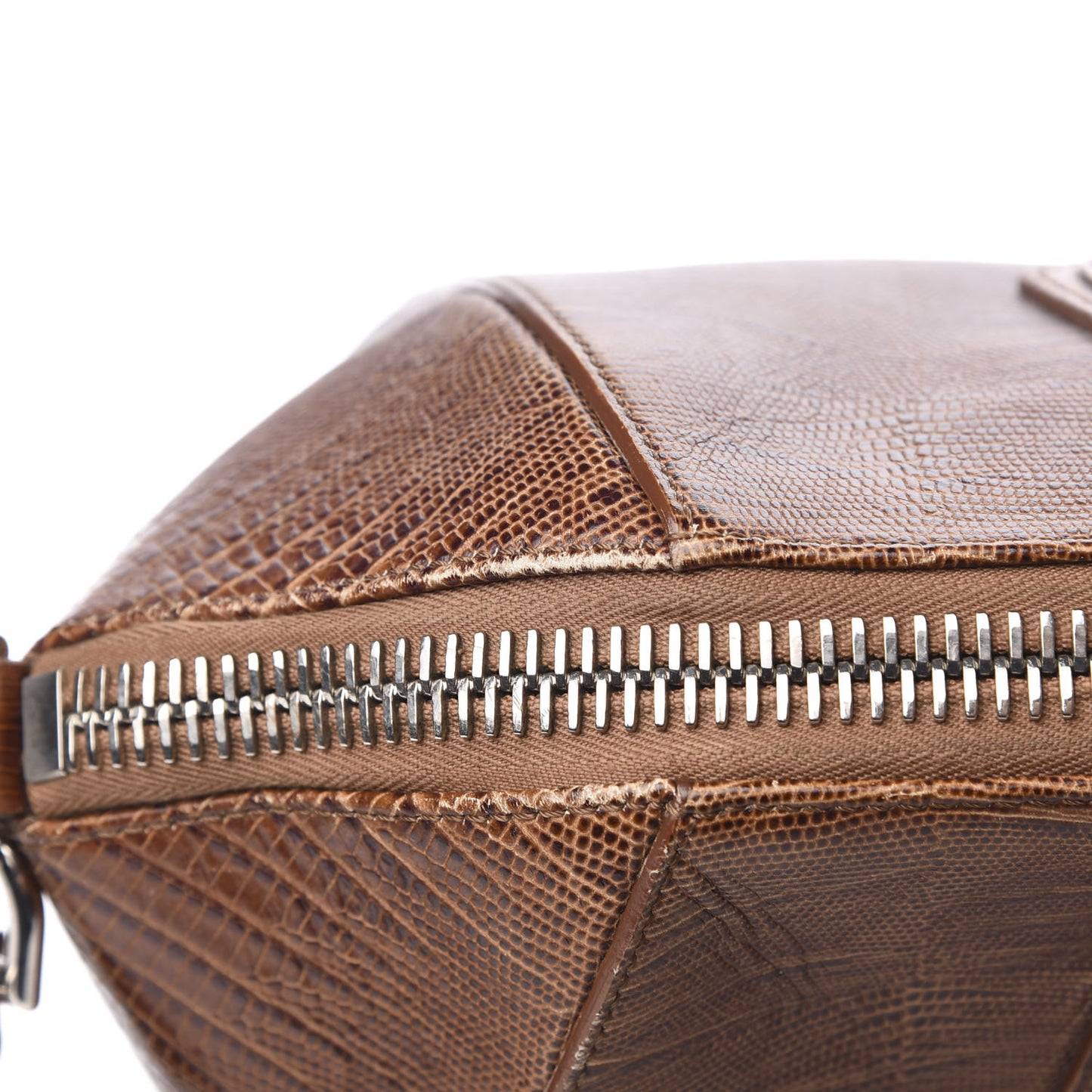 Calfskin Lizard Embossed Medium Antigona Brown