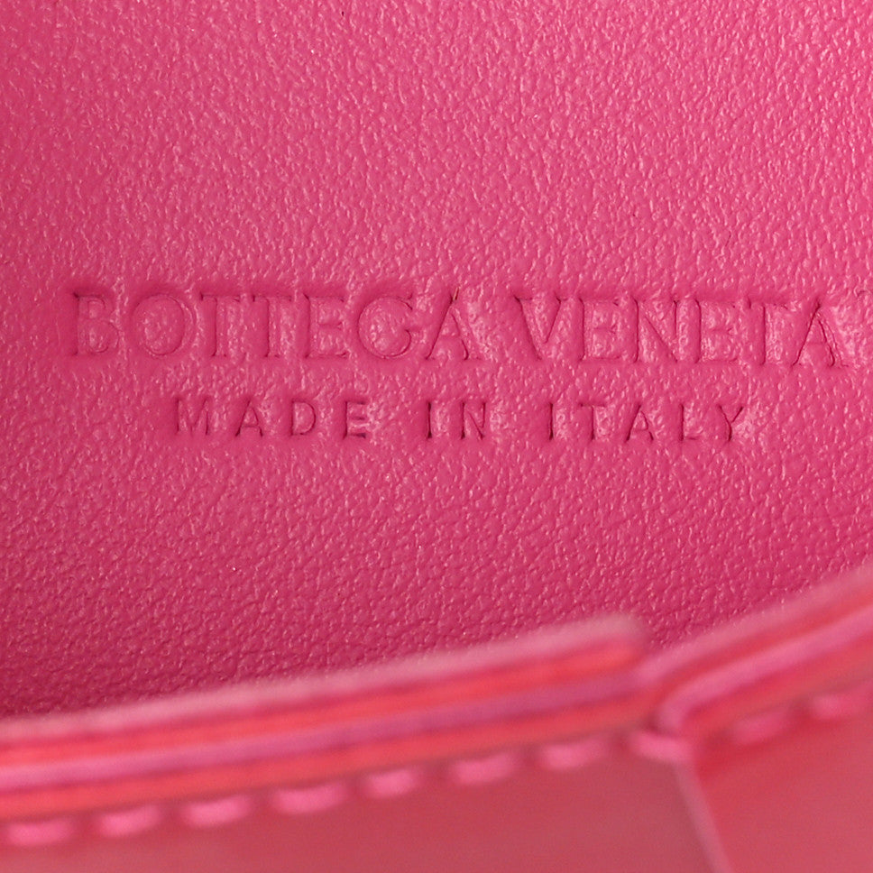Bottega Veneta Metallic Patent Calfskin Maxi Intrecciato Extra Mini Cassette Crossbody Bag Pink 6 of 10