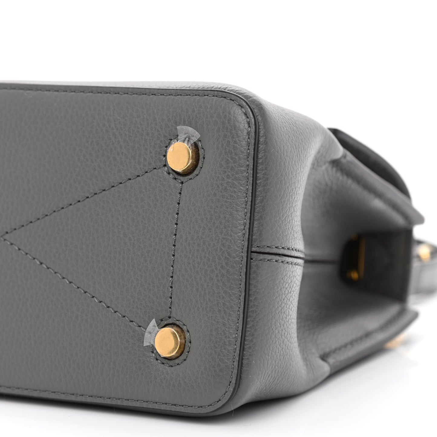 Small Classic Grain Calfskin Mini Seaton Grey