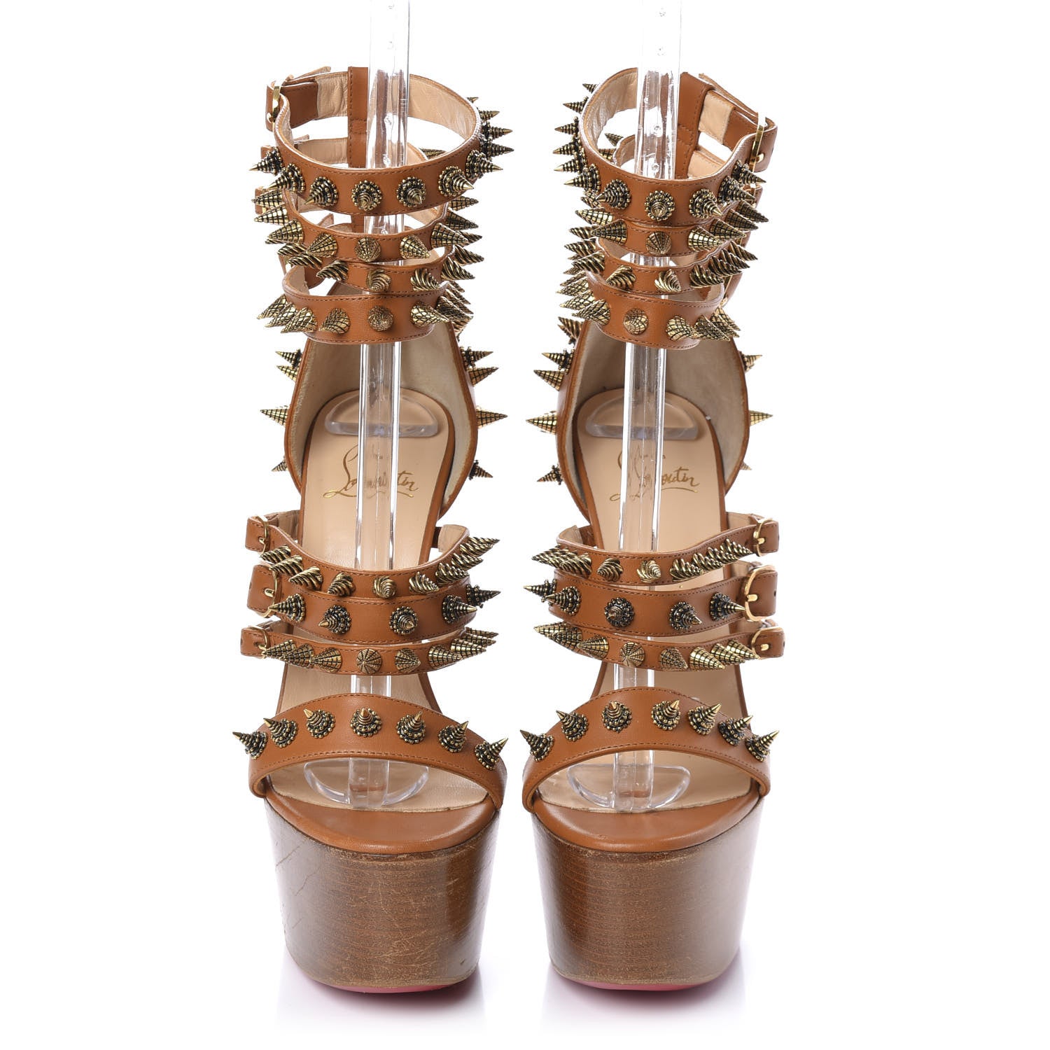 Christian Louboutin Calfskin Botticellita 160 Sandals 38 Brown 2 of 14