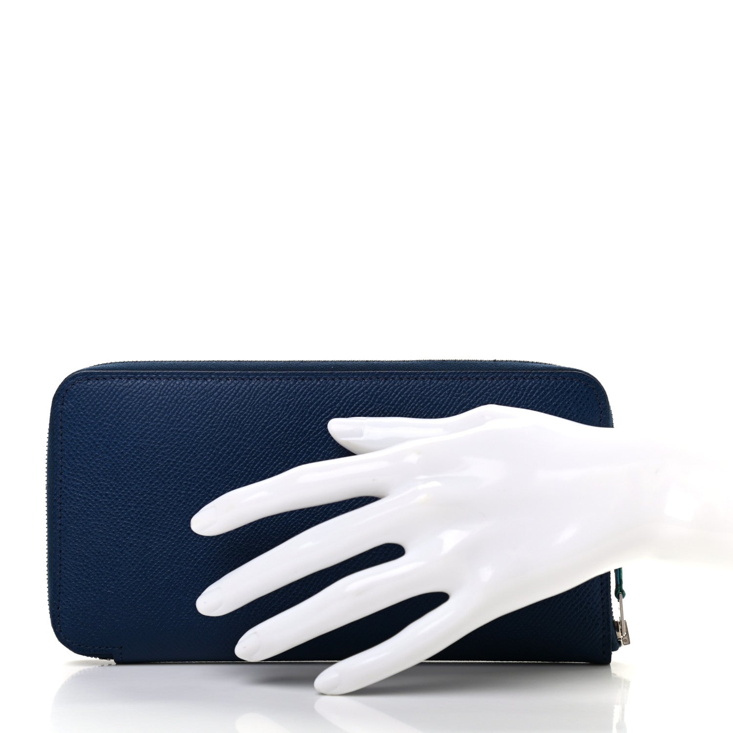 Hermes Epsom Silk'In Wallet Bleu Saphir 2 of 7