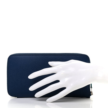 Hermes Epsom Silk'In Wallet Bleu Saphir 2 of 7