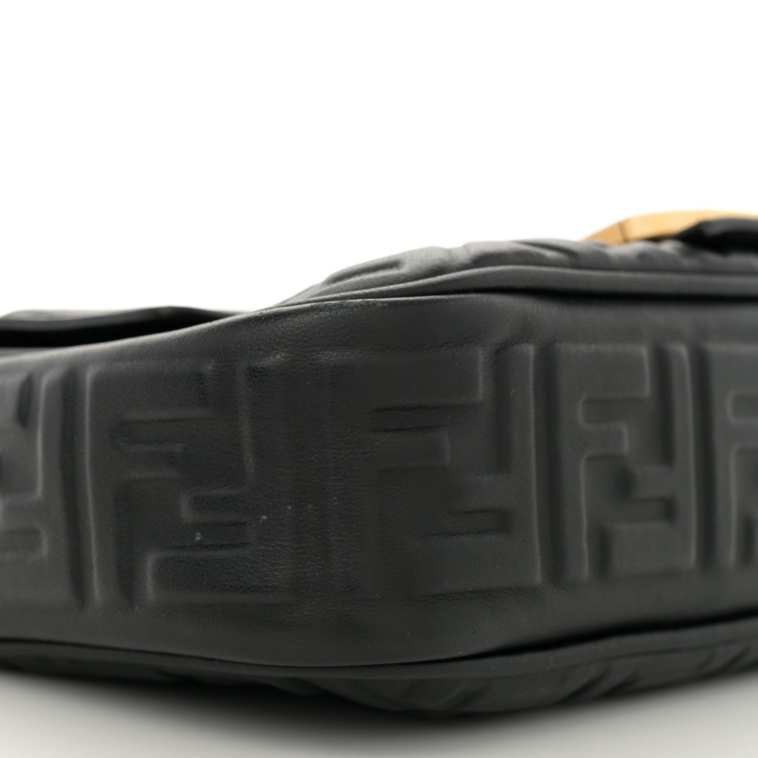 Fendi Nappa Small FF Embossed Mid Chain Baguette Black 9 of 12