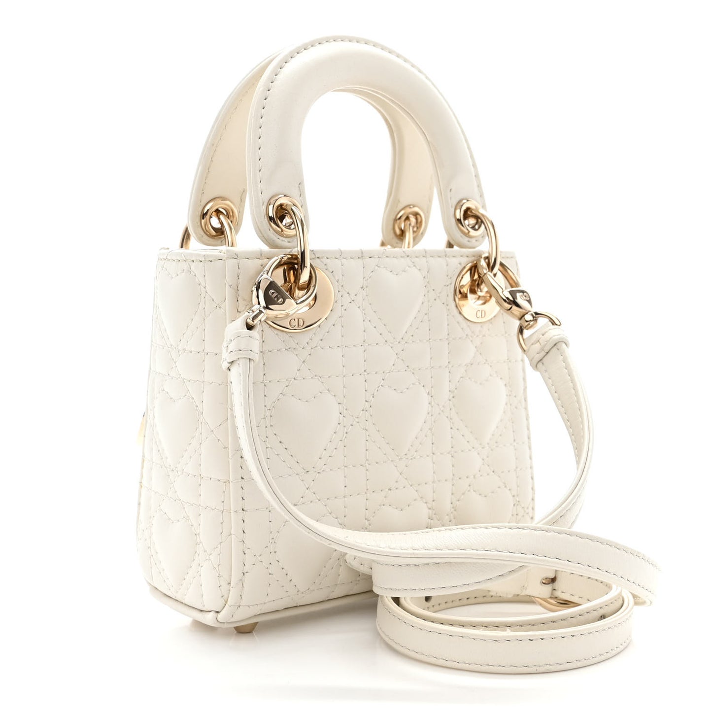 Calfskin Cannage Dioramour Micro Lady Dior Dior White
