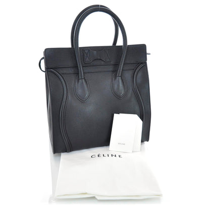 Celine Pebbled Leather Mini Luggage Black 3 of 9