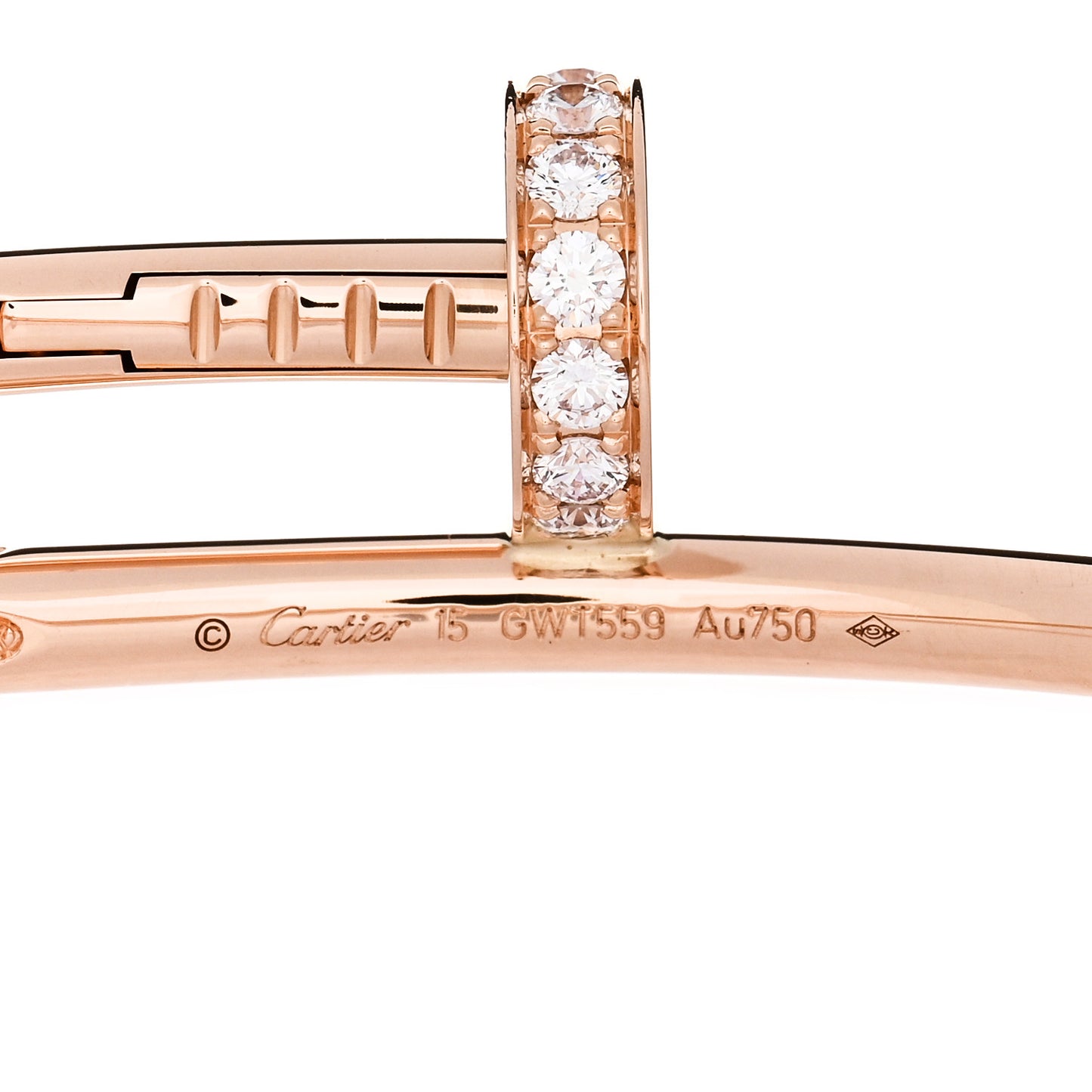 18K Pink Gold Diamond Juste Un Clou Bracelet 15