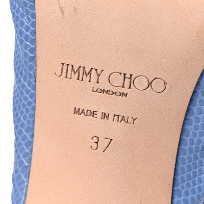 Jimmy Choo Nappa Embossed Lizard Avenue 50 Mules 37 Denim 8 of 12