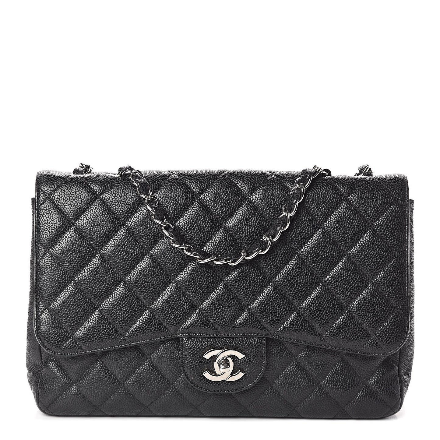 Caviar Quilted Jumbo Single Flap Black