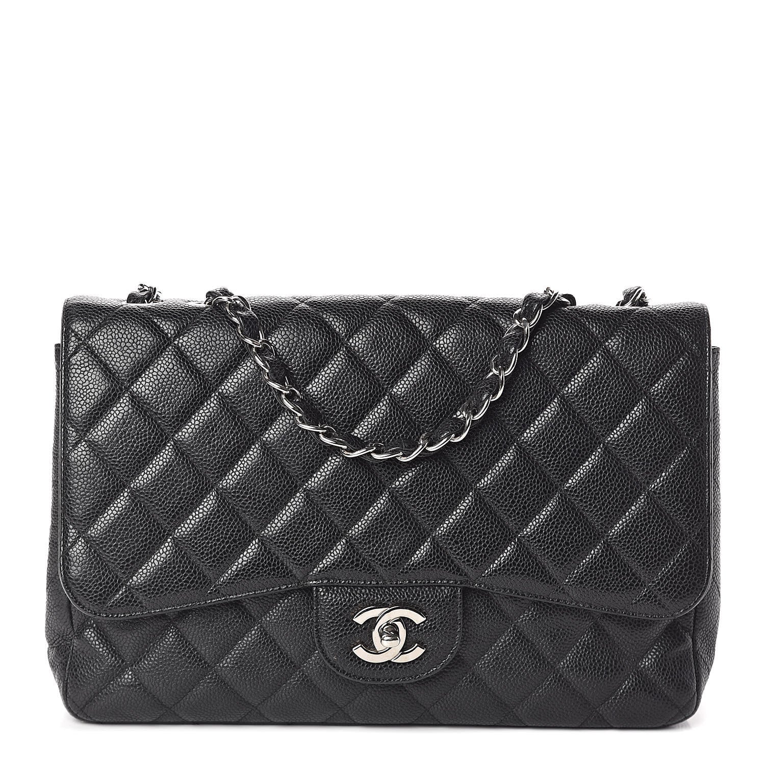 Chanel Caviar Quilted Jumbo Single Flap Black 1 of 10