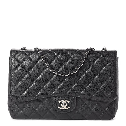 Chanel Caviar Quilted Jumbo Single Flap Black 1 of 10