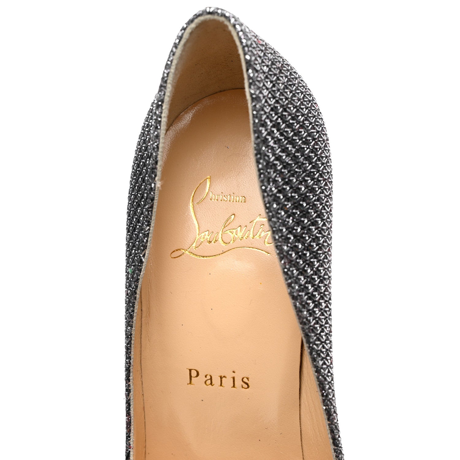 Christian Louboutin Glitter Diams Pigalle Follies 100 Pumps 38.5 Antic Silver 6 of 9