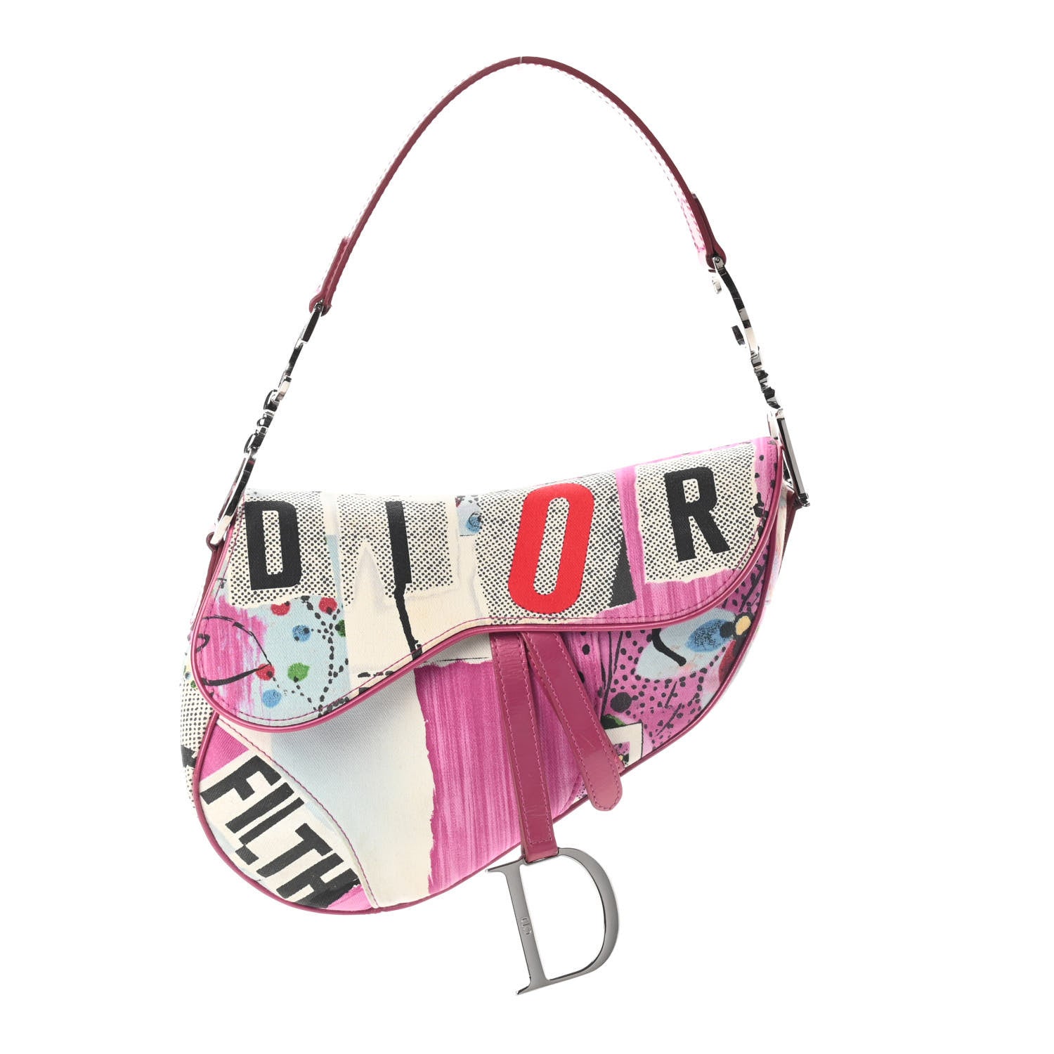Christian Dior Canvas Filth Saddle Bag Multicolor 1 of 9