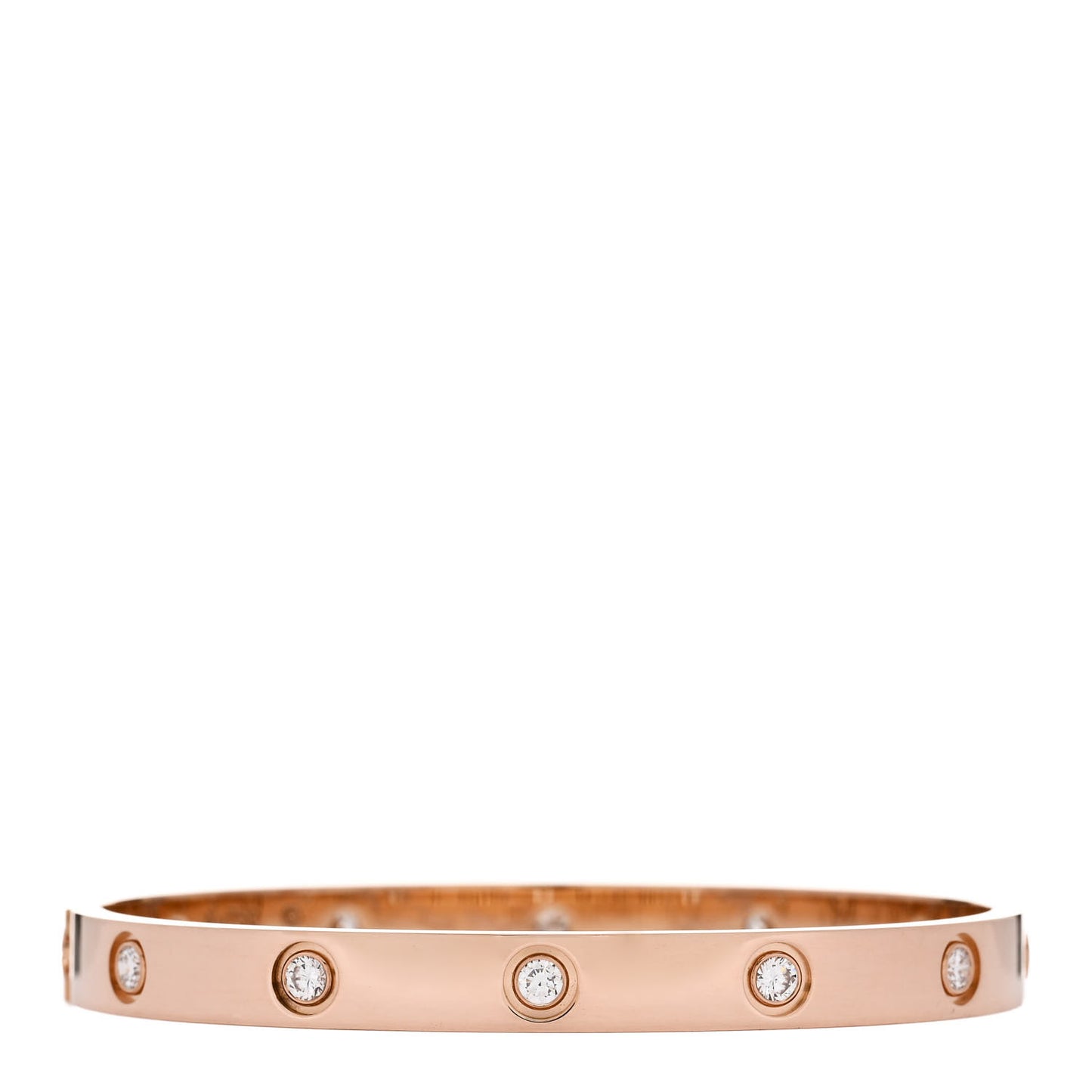 18K Pink Gold 10 Diamond LOVE Bracelet 17