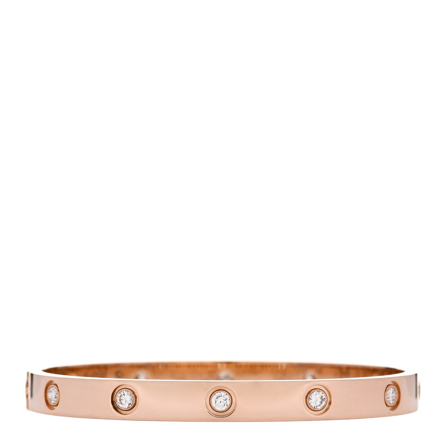 Cartier 18K Pink Gold 10 Diamond LOVE Bracelet 17 1 of 5