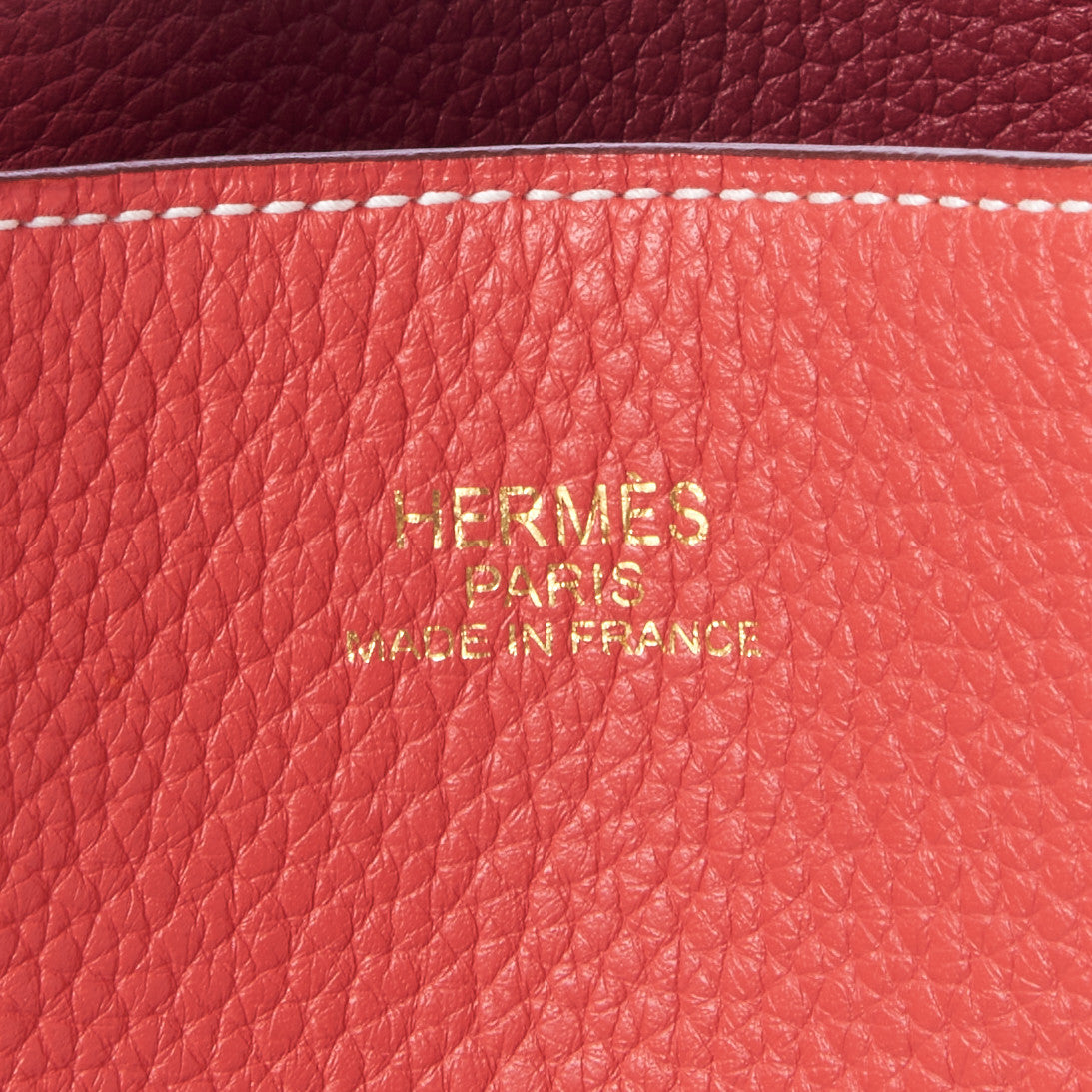Hermes Taurillon Clemence Double Sens 45 Reversible Tote Rubis Bougainvillea 7 of 8