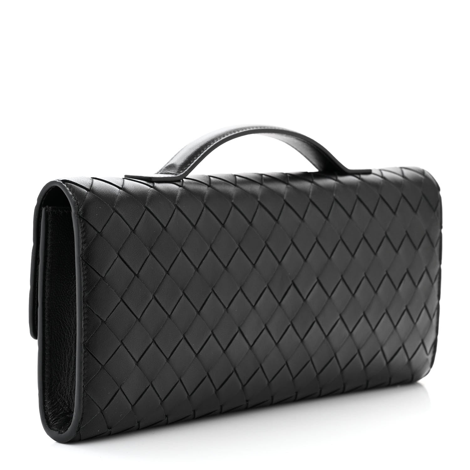 Bottega Veneta Nappa Intrecciato Long Andiamo Top Handle Clutch Black 3 of 9