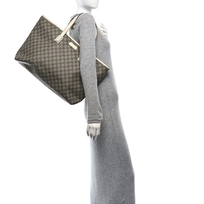 Gucci GG Supreme Monogram Large Zippered Shopping Tote Off White 3 of 10