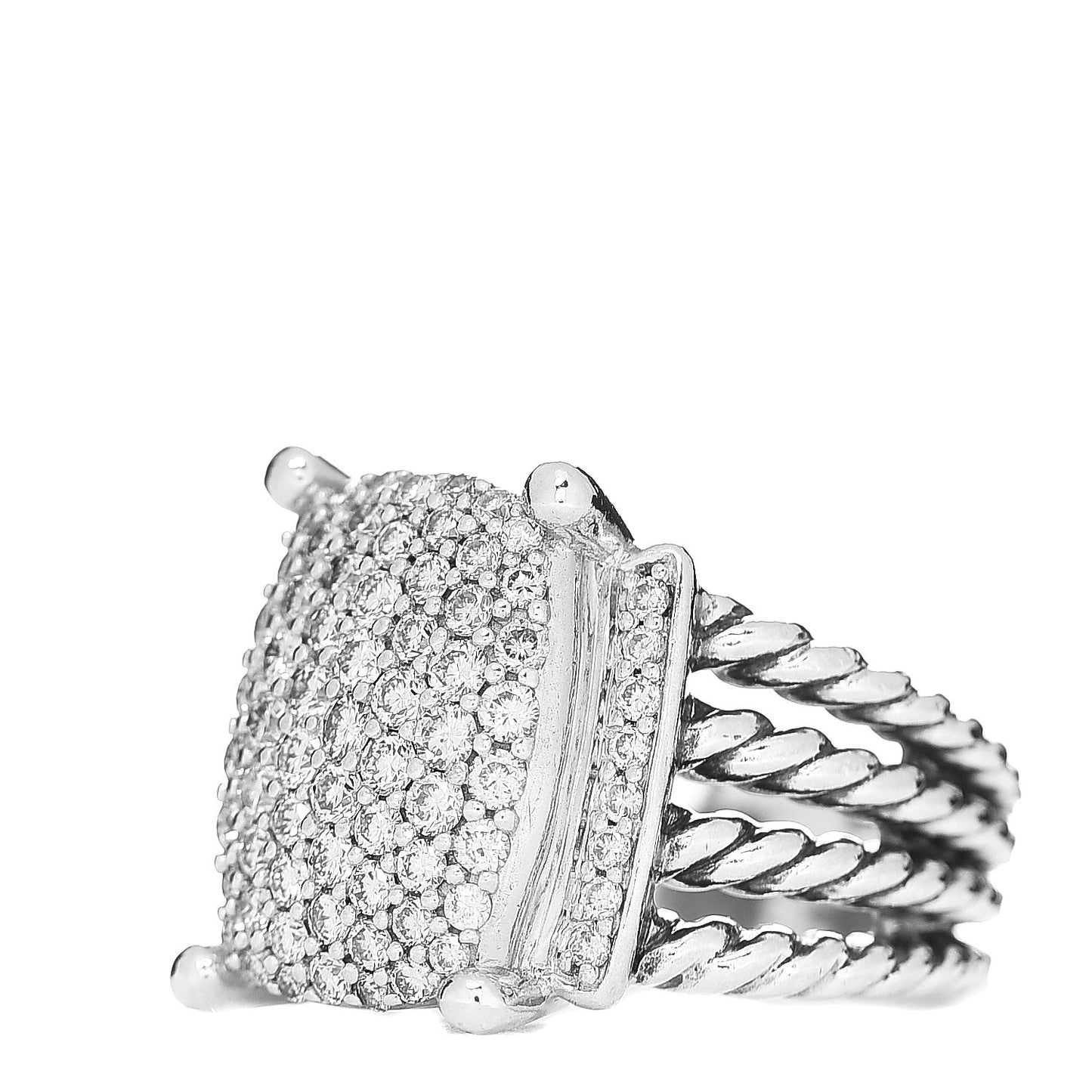 Sterling Silver Diamond 16mm Wheaton Ring 52 6