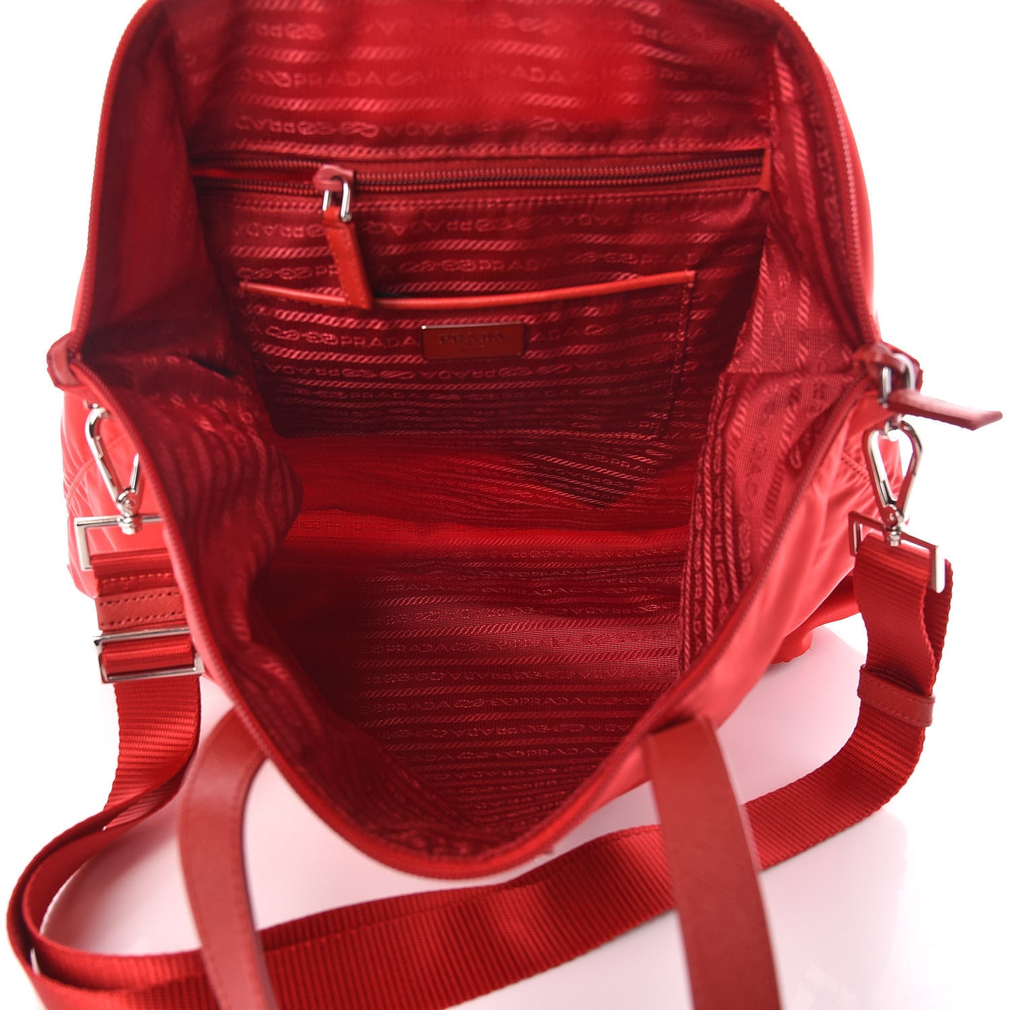 Tessuto Nylon Vela Shopping Tote Rosso