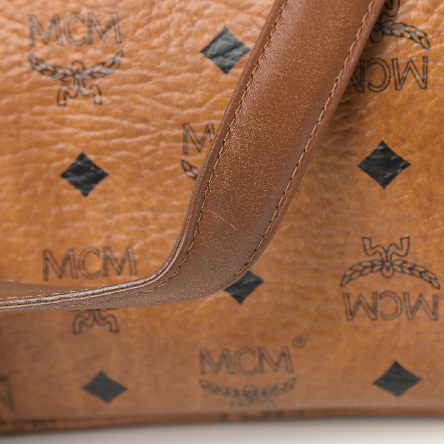 MCM Visetos Shopping Tote Cognac 18 of 21